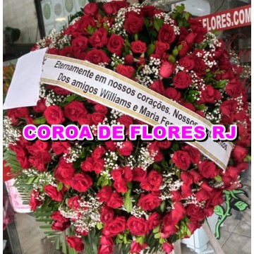 05 - COROA DE FLORES CONTENDO ROSA VERMELHA TAMANHO 1,50 X 1,20 